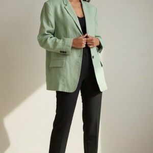 Theory Mint Green Women's 100% Linen Blazer Jacket size P/S